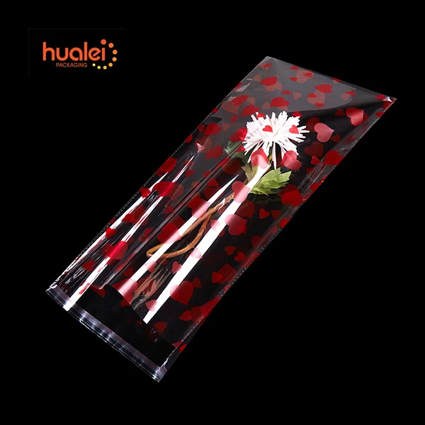 OPP bag with red heart printing