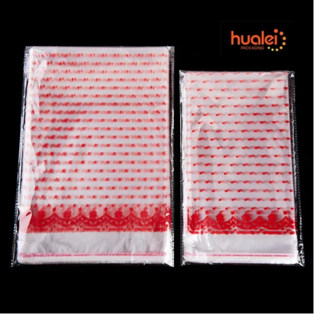 OPP bag with red heart printing